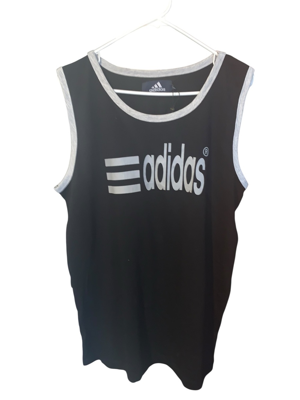 adidas Black Tank with Silver Trim and Logo - Picture 2 of 4